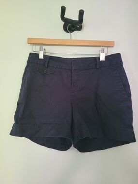Banana Republic Navy Cotton-Blend Chino Shorts with Stretch Size 6